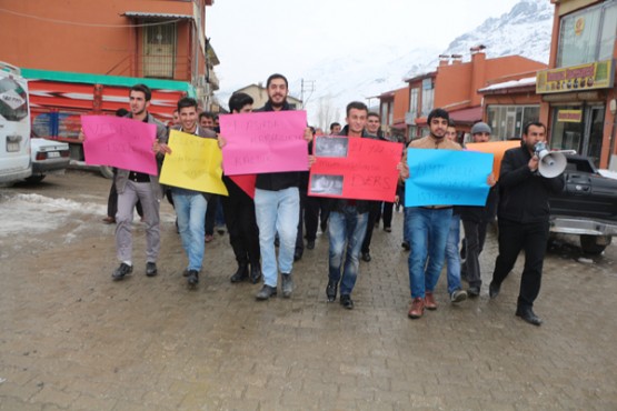 Şemdinli'de elektrik kesintisi protesto edildi