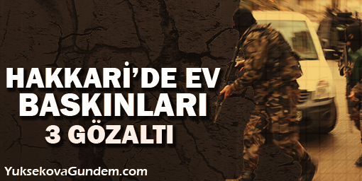 Hakkari'de ev baskınları: 3 gözaltı