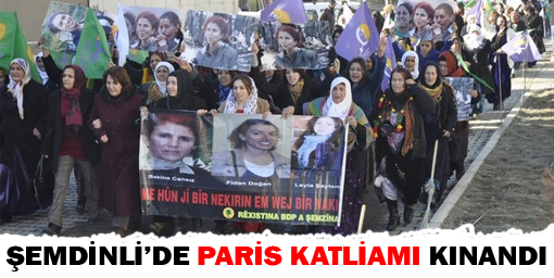 Şemdinli'de Paris katliamı kınandı