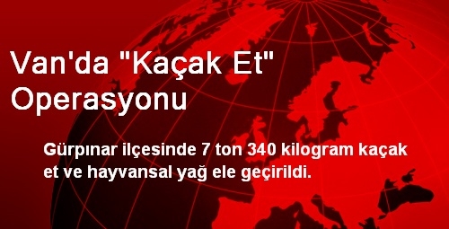 Van'da 'Kaçak Et' Operasyonu