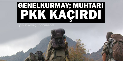 Genelkurmay: Muhtarı PKK kaçırdı