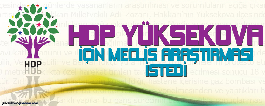 HDP Yüksekova için Meclis Araştırması istedi