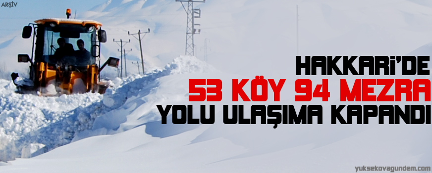 53 köy 94 mezra yolu ulaşıma kapandı