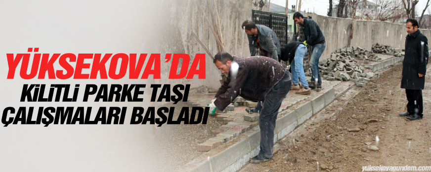 Yüksekova'da Kilitli Parke Taşı Çalışmaları Başladı