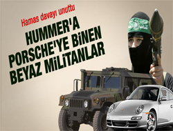 Gazze sokaklarında Hummer ve Porsche