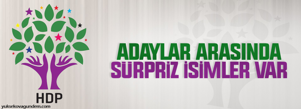 HDP'nin 'kesin' adayları arasında sürpriz isimler var