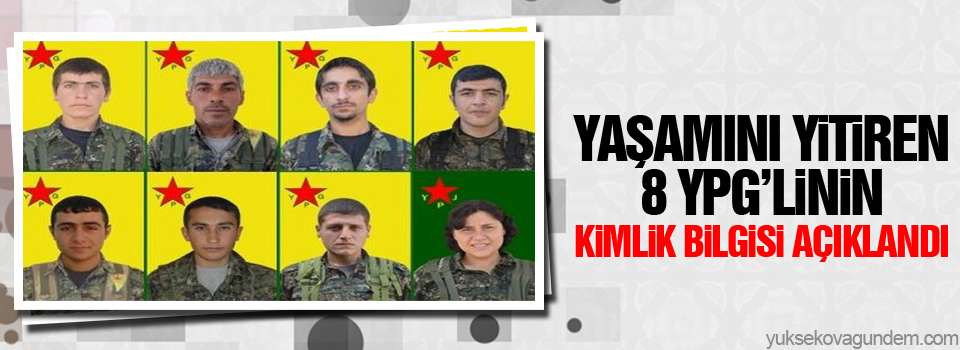 Yaşamını yitiren 8 YPG'linin kimlik bilgisi açıklandı