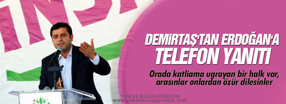 Demirtaş'tan Erdoğan'a telefon yanıtı