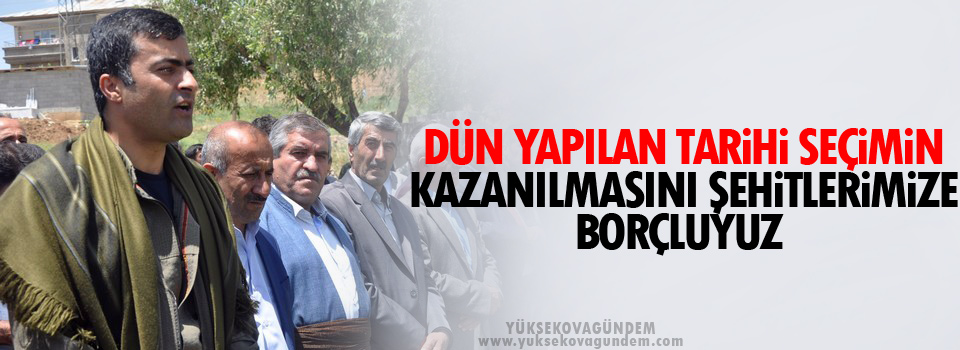 Zeydan, 'Dün yapılan tarihi seçimin kazanılmasını şehitlerimize borçluyuz'