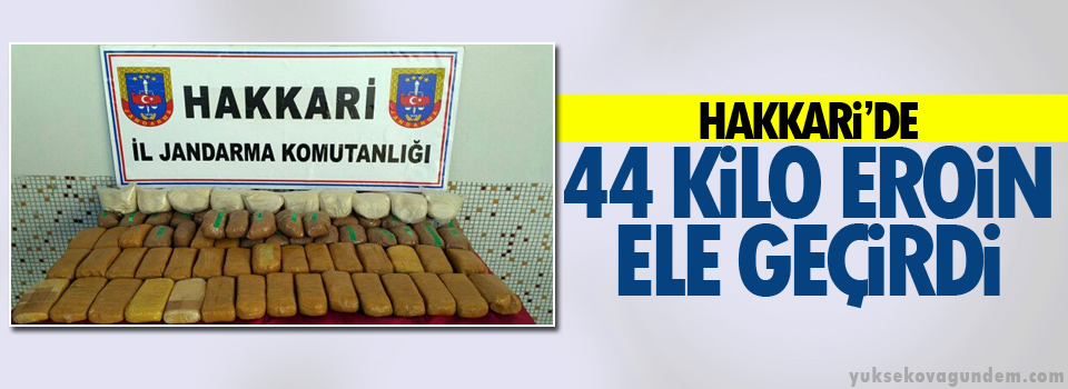 Hakkari'de 44 kilo eroin ele geçirdi