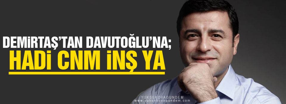 Demirtaş'tan Davutoğlu'na: Hadi cnm inş ya!