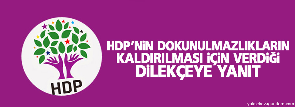 HDP’nin verdiği dilekçeye yanıt