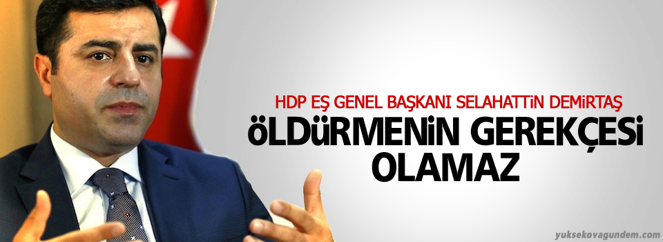 Selahattin Demirtaş: Öldürmenin gerekçesi olamaz