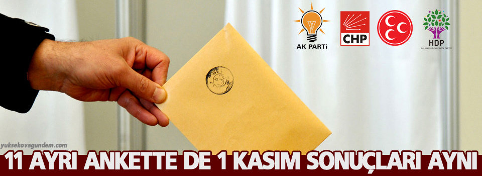 11 ayrı ankette'de 1 Kasım sonuçları aynı