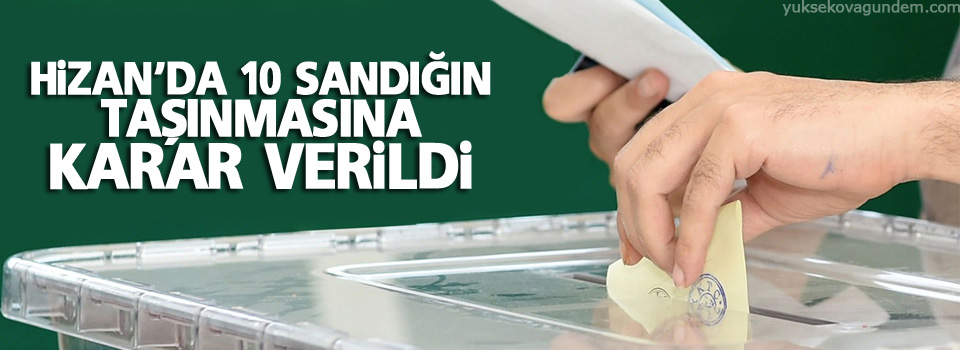 Hizan'da 10 sandığın taşınmasına karar verildi