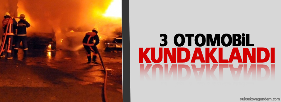 3 otomobil kundaklandı