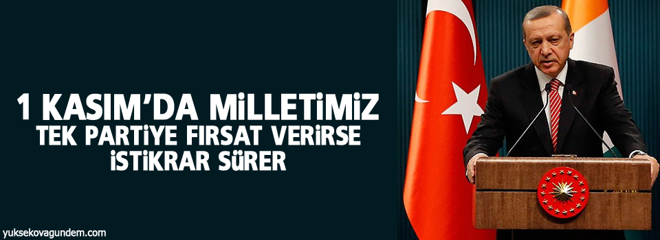 Erdoğan: 1 Kasım’da milletimiz tek partiye fırsat verirse...