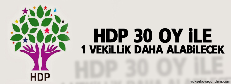 HDP'ye ikinci milletvekilliği için 30 oy kaldı