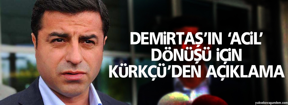 Demirtaş’ın ‘acil’ dönüşü için Kürkçü’den Açıklama