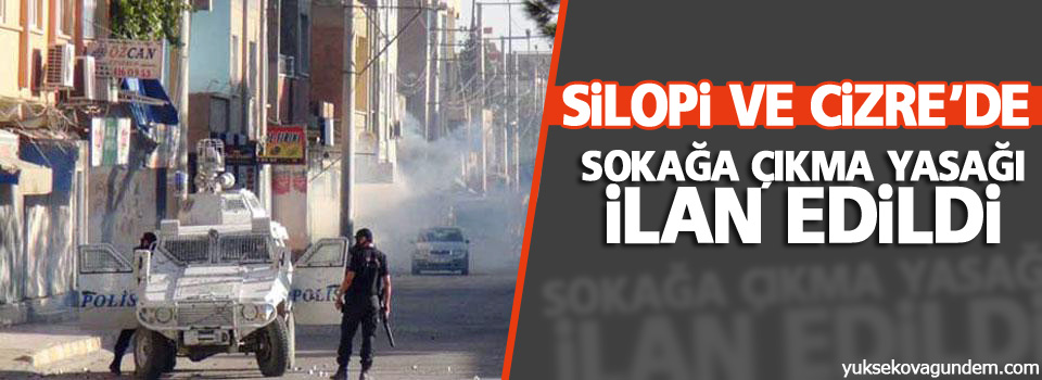 Silopi ve Cizre'de sokağa çıkma yasağı