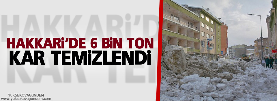 Hakkari’de 6 Bin Ton Kar Temizlendi