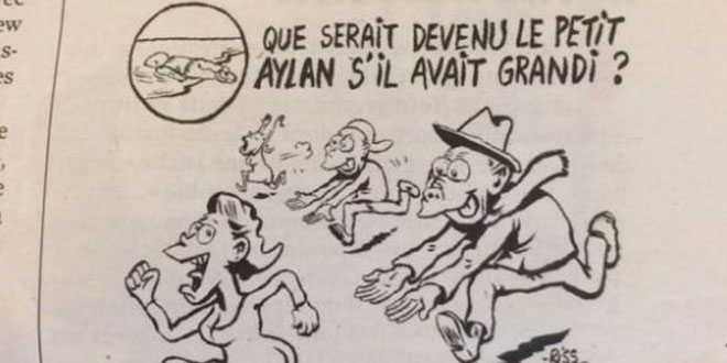 Charlie Hebdo’nun Alan Kurdi karikatürüne tepki