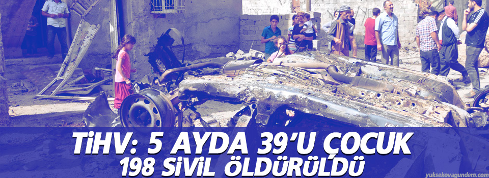 TİHV: 5 ayda 39’u çocuk 198 sivil öldürüldü