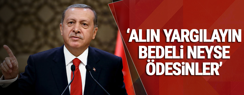 Erdoğan'dan ilk açıklama: Alın yargılayın, bedeli neyse ödesinler