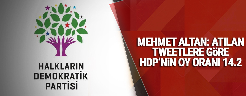 Mehmet Altan: Atılan tweetlere göre HDP'nin oy oranı 14.2