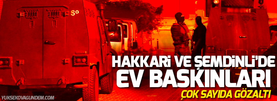 Hakkari ve Şemdinli'de ev baskınları: Çok sayıda gözaltı