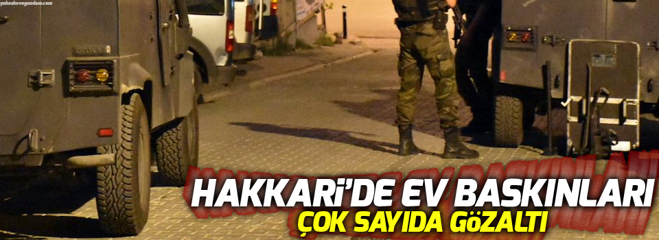 Hakkari'de ev baskınları: çok sayıda gözaltı