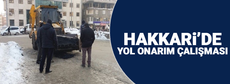 Hakkari’de yol onarım çalışması