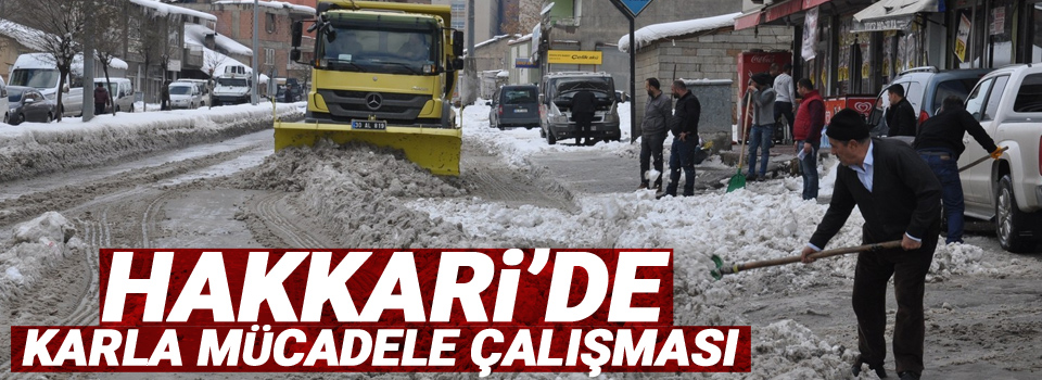 Hakkari’de karla mücadelede çalışması