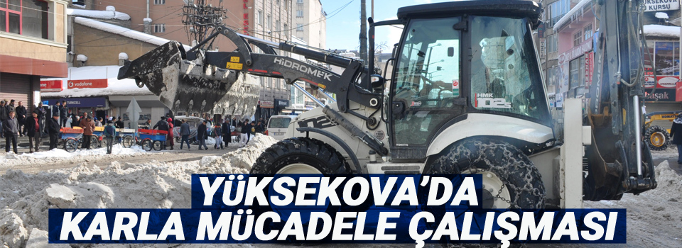 Yüksekova'da karla mücadele çalışması