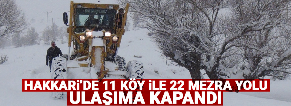 Hakkari’de 11 köy ile 22 mezra yolu ulaşıma kapandı