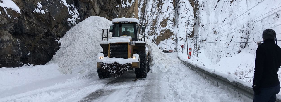 Hakkari-Van karayoluna 4 noktada çığ düştü