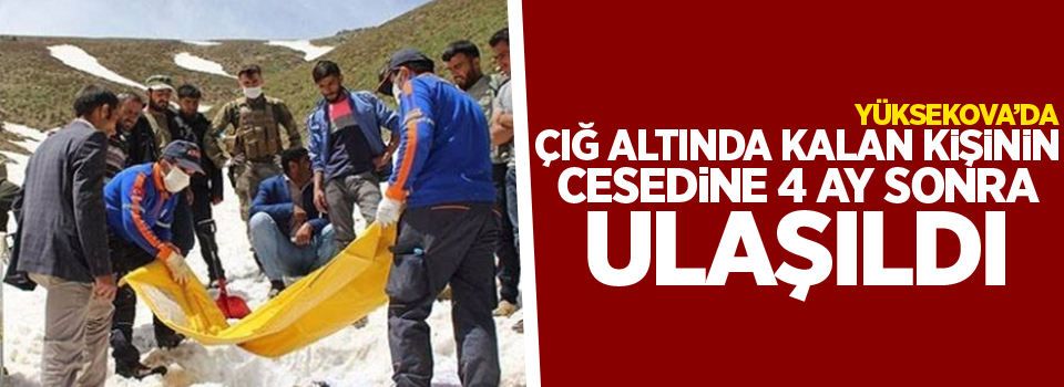 Yüksekova'da Çığ altında kalan kişinin cesedine 4 ay sonra ulaşıldı