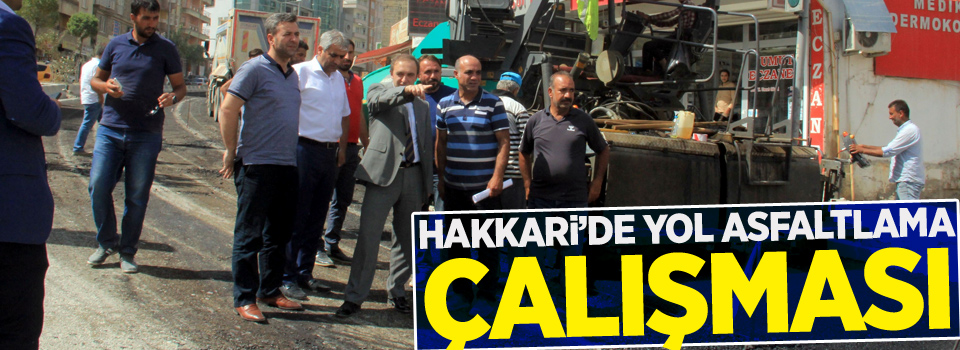 Hakkari’de yol asfaltlama çalışması