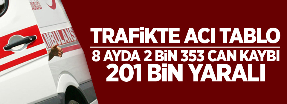 Trafikte acı tablo: 8 ayda 2 bin 353 can kaybı, 201 bin yaralı