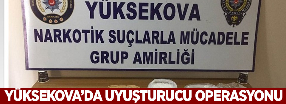 Yüksekova'da Uyuşturucu Operasyonu