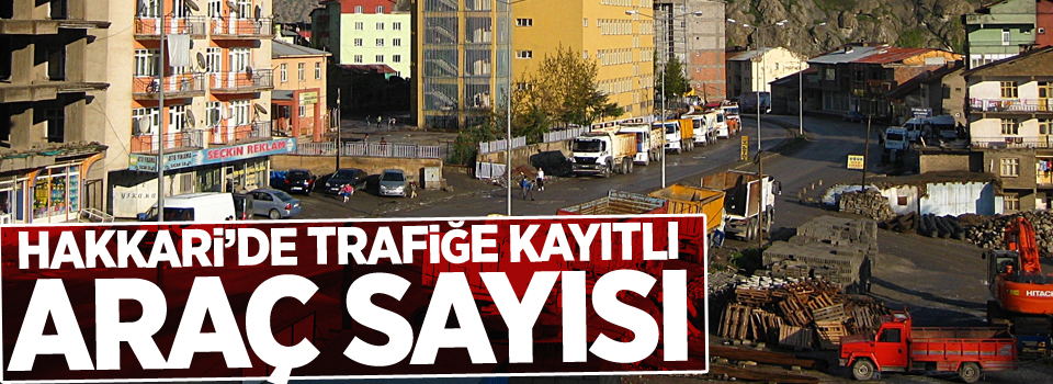 Hakkari'de trafiğe kayıtlı araç sayısı