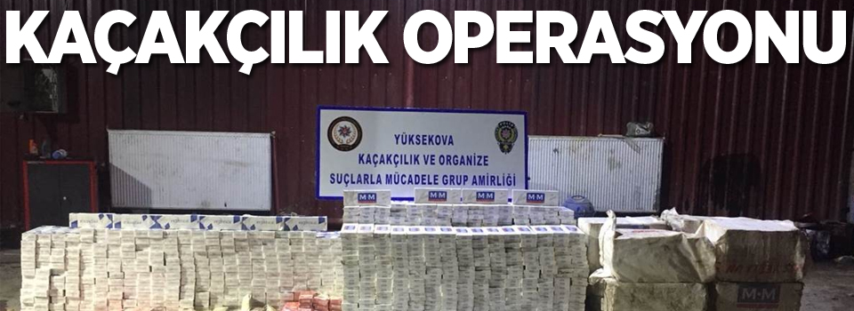 Hakkari’de kaçakçılık operasyonu