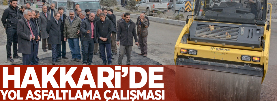 Hakkari’de yol asfaltlama çalışması