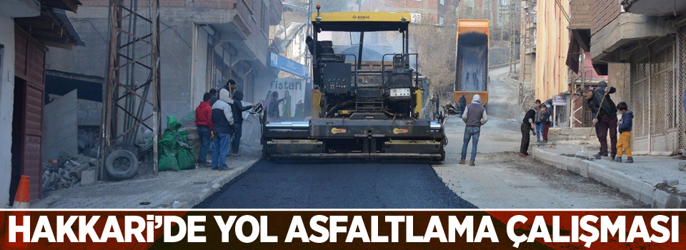 Hakkari’de yol asfaltlama çalışması