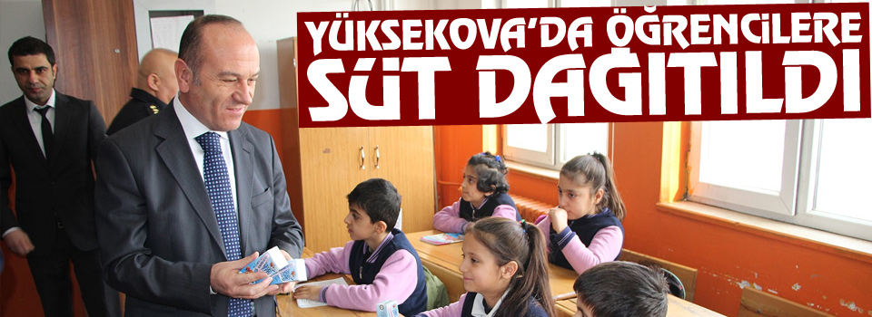 Yüksekova'da öğrencilere süt dağıtıldı