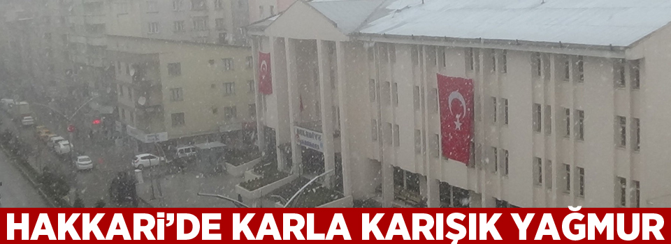 Hakkari’de karla karışık yağmur