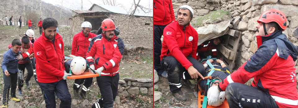 Hakkari’de gerçeğini aratmayan UMKE tatbikatı