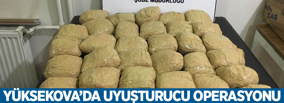 Yüksekova’da uyuşturucu operasyonu