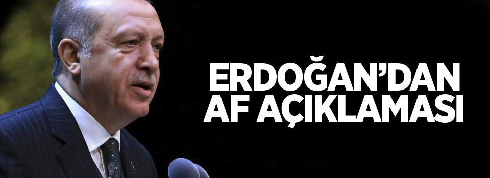 Erdoğan'dan Af açıklaması