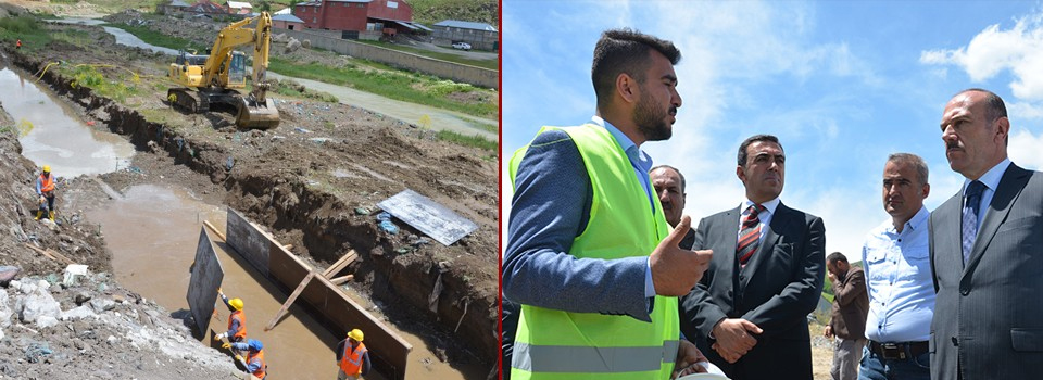 Yüksekova’da dere ıslah çalışmasının ilk kazması vuruldu